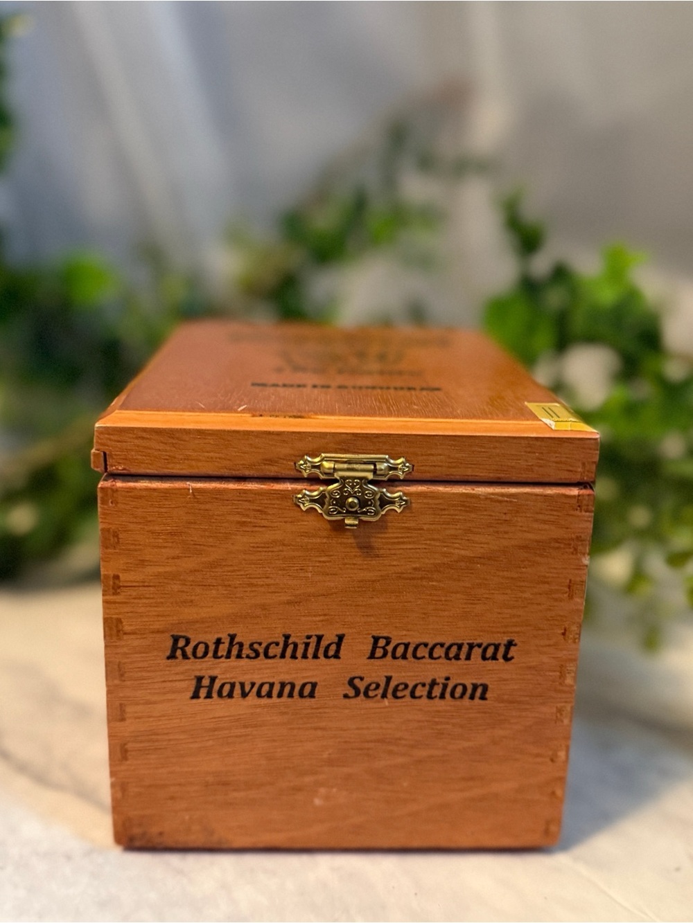 Baccarat The Game Wooden Cigar Box Collectible Storage Keepsake Decor Box
